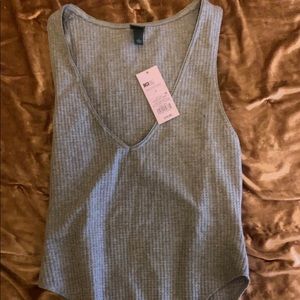 NEVER WORN Grid Patterned Bodysuit